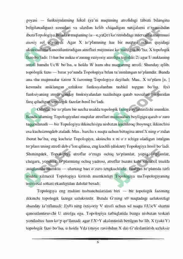 Uzluksiz aklantirish va gomeomorfizm 6