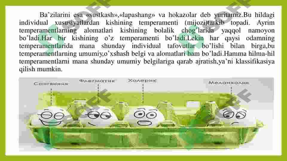 Temperament turlari va ularning psixologik turlari 6
