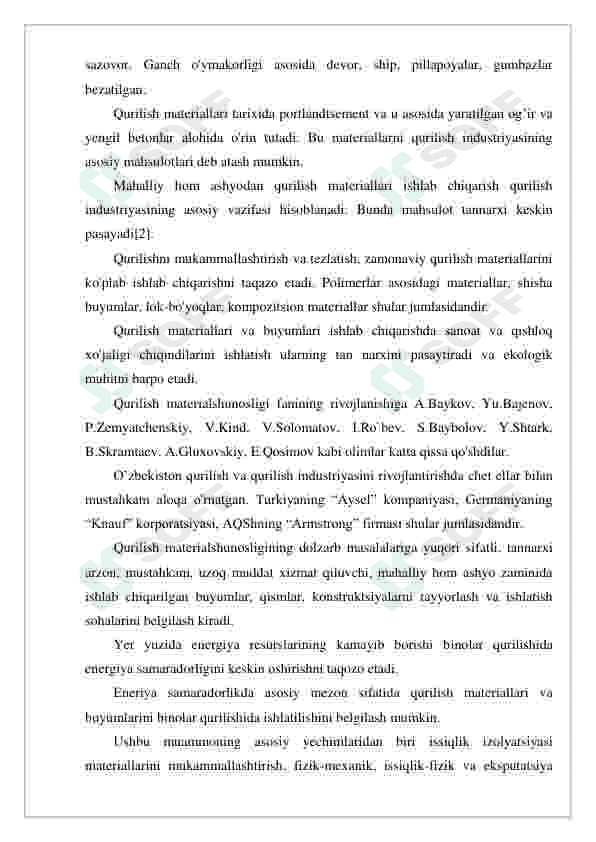 Ko`prik tayanchlari uchun temir-beton qoziqlar ishlab chiqarish korxonasini loyihalash, mah.24ming 6