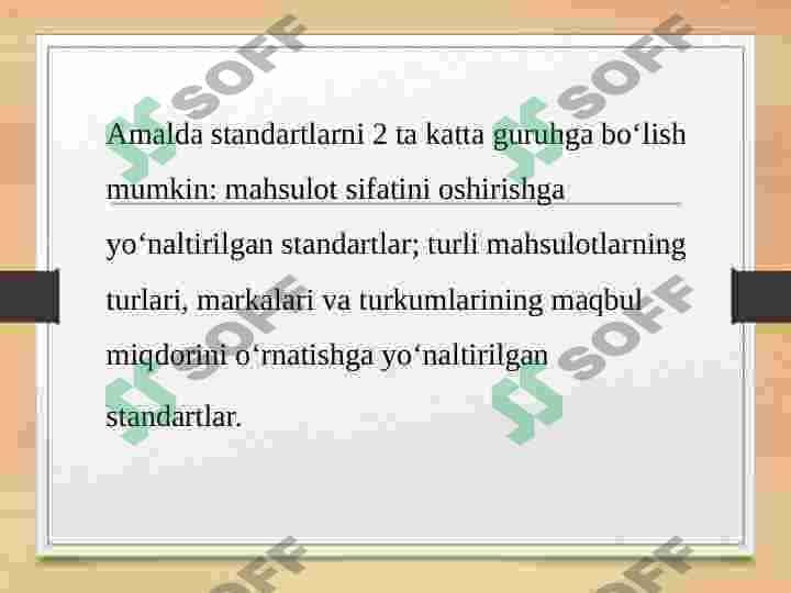 Standartlashtirish bo'yicha ishlarning samaradorligi 6