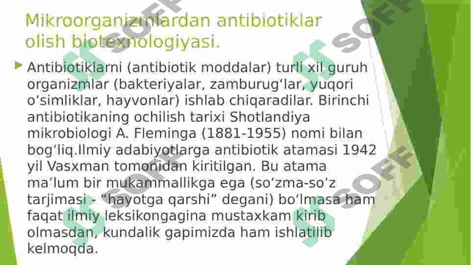 Oqsil va antibiotiklar ishlab chiqarish biotexnologiyasi 6