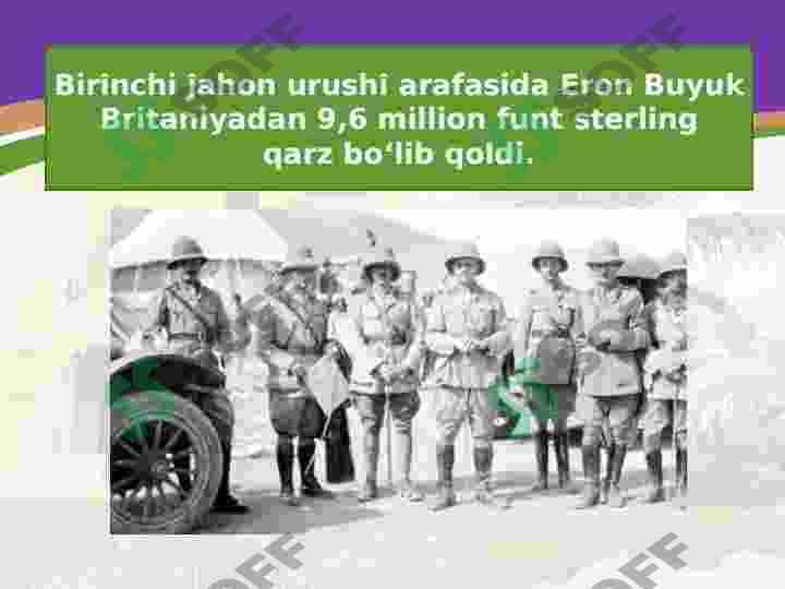 I jahon urushi arafasi va davrida (1914-1918) Eron 6