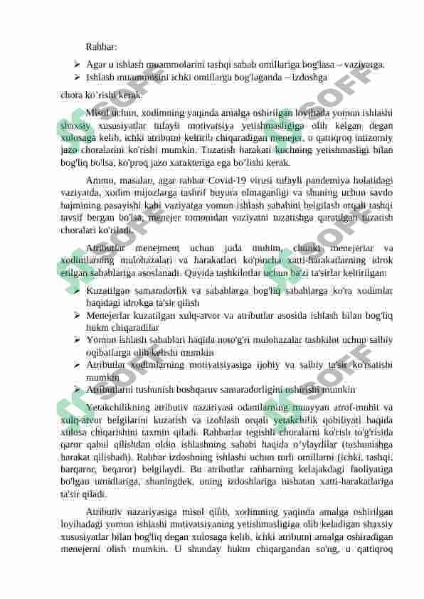 Yetakchilikning yangi(zamonaviy) nazariyasi 6