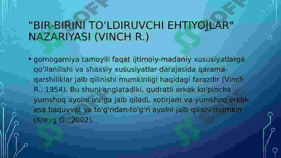 Umr yo’ldosh tanlash nazariyalari 6