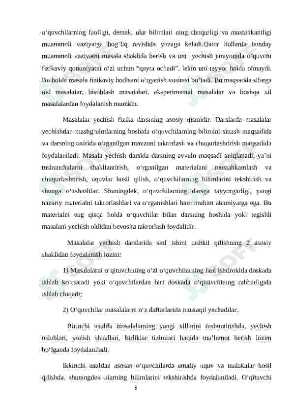 Hisoblashga oid masalalarni yechish usullari 6