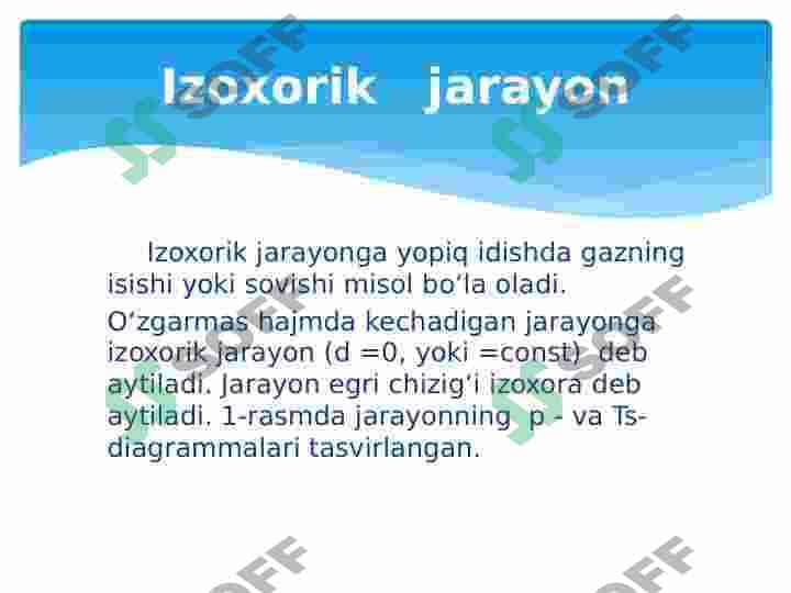 Izoxorik va izobarik jarayonlar 6