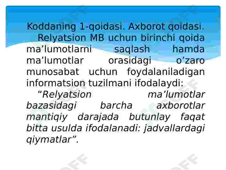 Relyatsion algebra 6