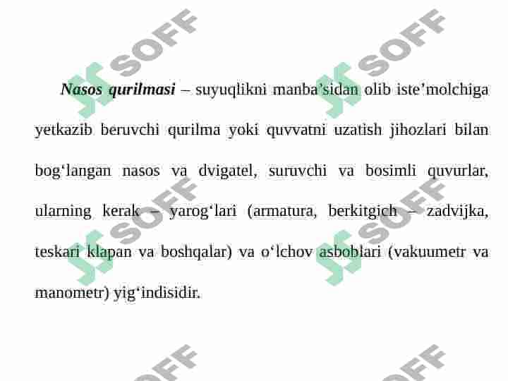 Nasoslar va ularni ishlash prinsipi bo'yicha tasniflash 7
