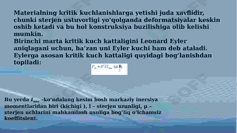 Siqilgan sterjenlarning ustuvorligini aniqlash masalasi. 7