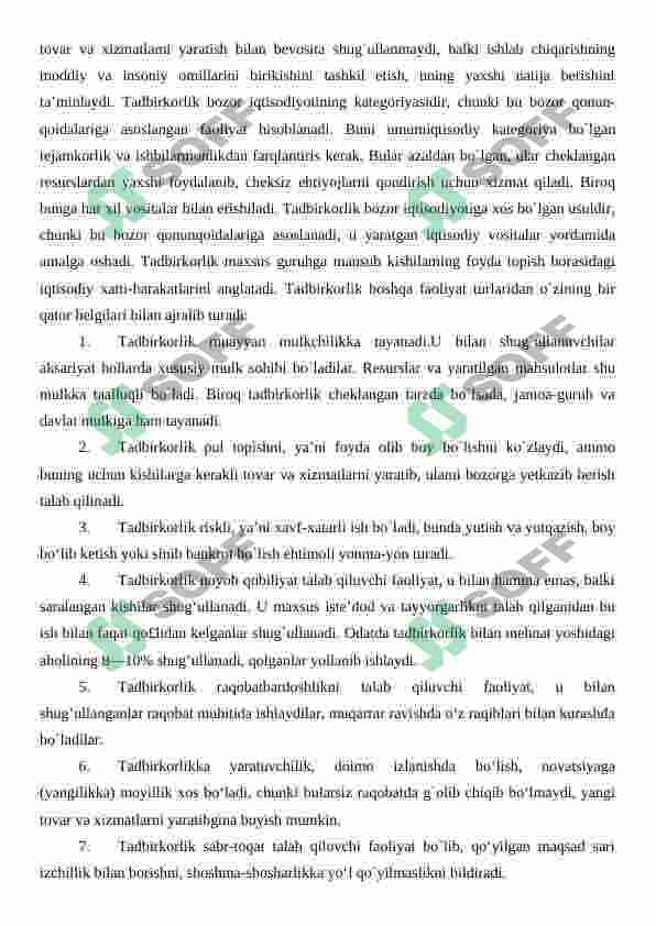 tadbirkorlik faoliyati 7