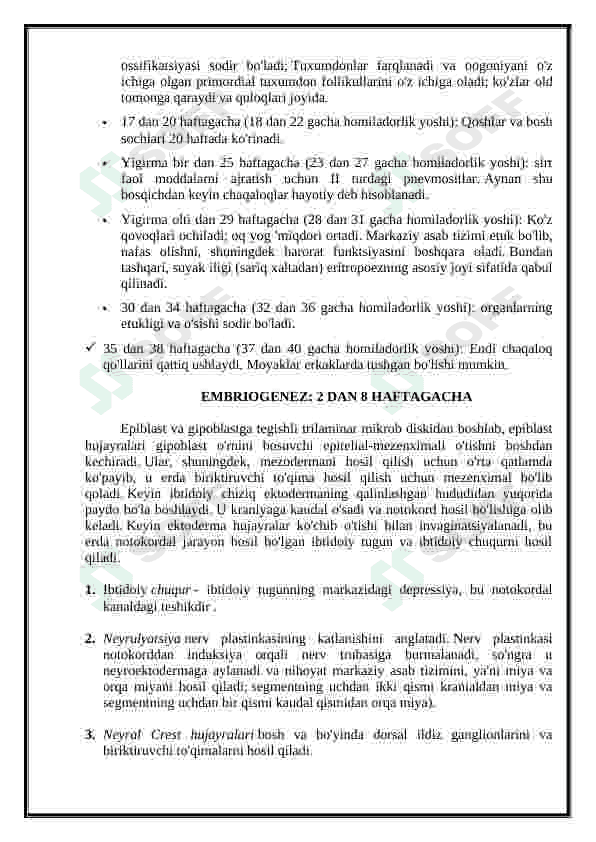 Nerv tizmi(orqa va bosh miya). Taraqqiyoti. 7