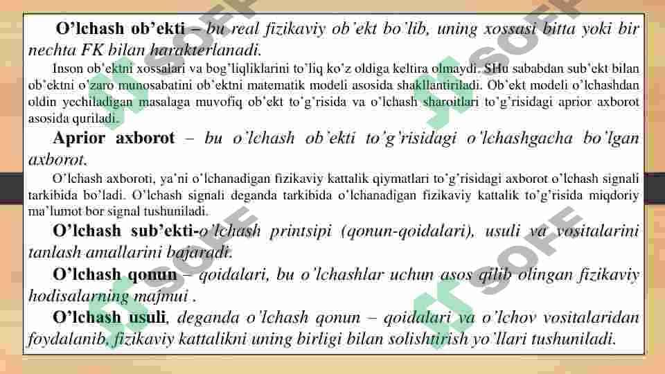 O’lchashlar. O’lchash usullari va vositalari 7