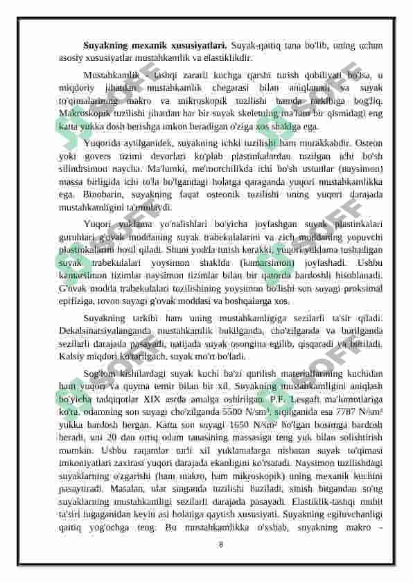 OSTEOLOGIYA - SUYAKLAR HAQIDA TA'LIMOT 7