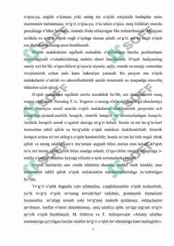 O'zbek tili metodikasi. 5 sinfda matn ustida ishlash usullari 7