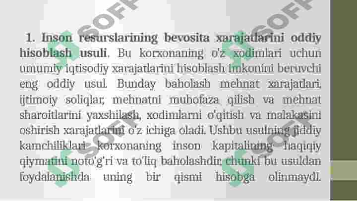 INSON KAPITALIGA SARMOYA KIRITISH YO’NALISHLARI 7