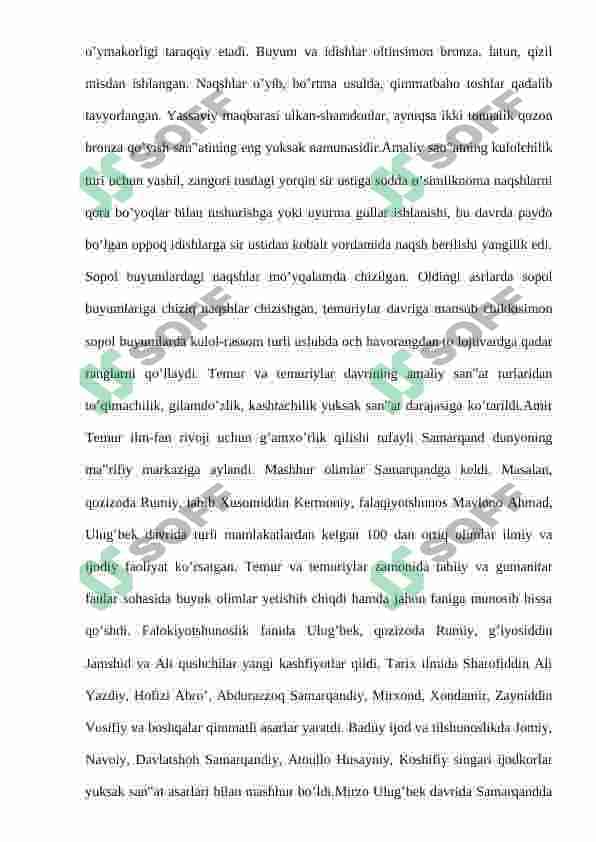 Temur va temuriylar davri me’moriy yodgorliklari tarixi 7