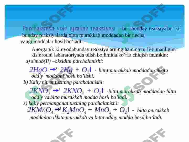 Kimyoviy reaksiyalar. Kimyoviy energiya 7