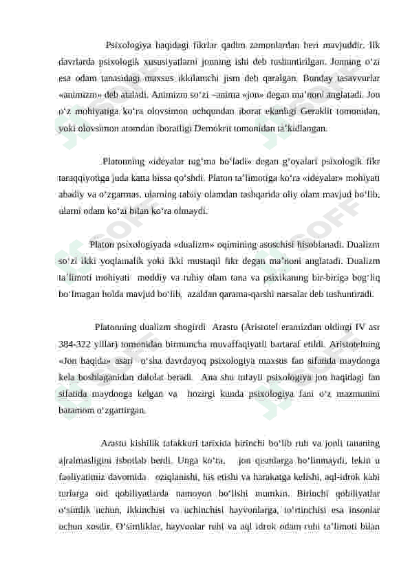 Psixologiya fanining rivojlanish tarixi va hozirgi holati 7