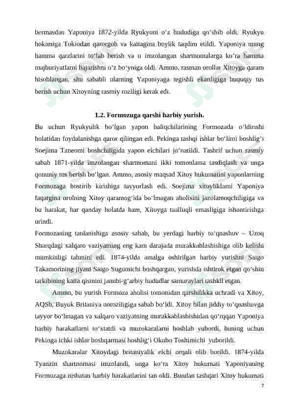 XIX asrning 70- 90-yillar boshidagi Yaponiya tashqi siyosati 7