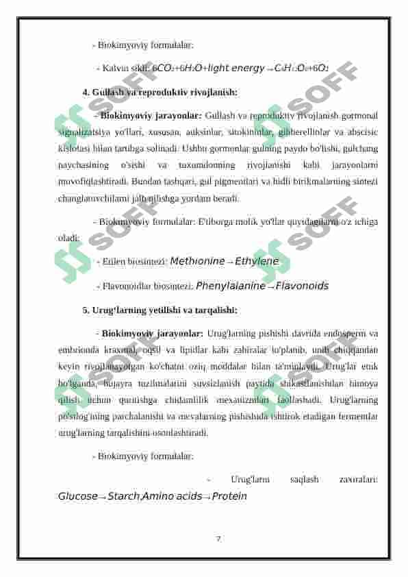 O’simliklar ontogenezining fiziologik tavsifi 7