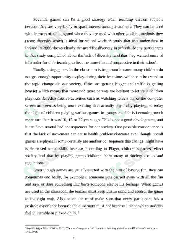 Implementation of national games in teaching EFL 7