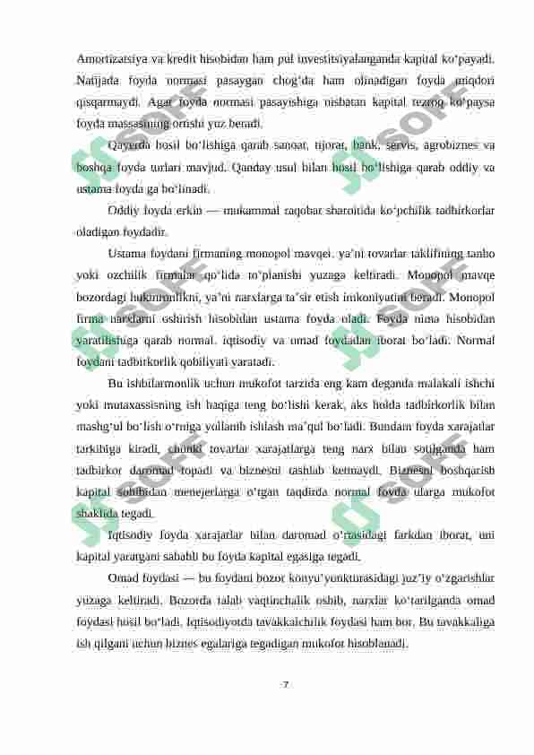 Sof foyda hisobi 7