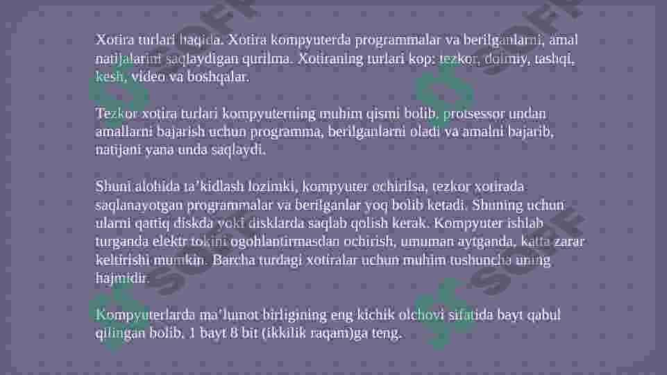 Xotira turlari 7