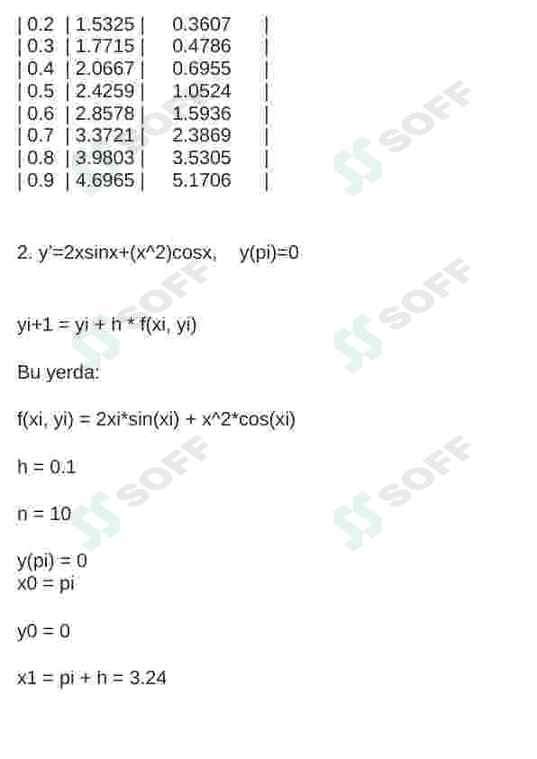 Differentsial tenglamalarni taqriban yechish va dasturini tuzish 7