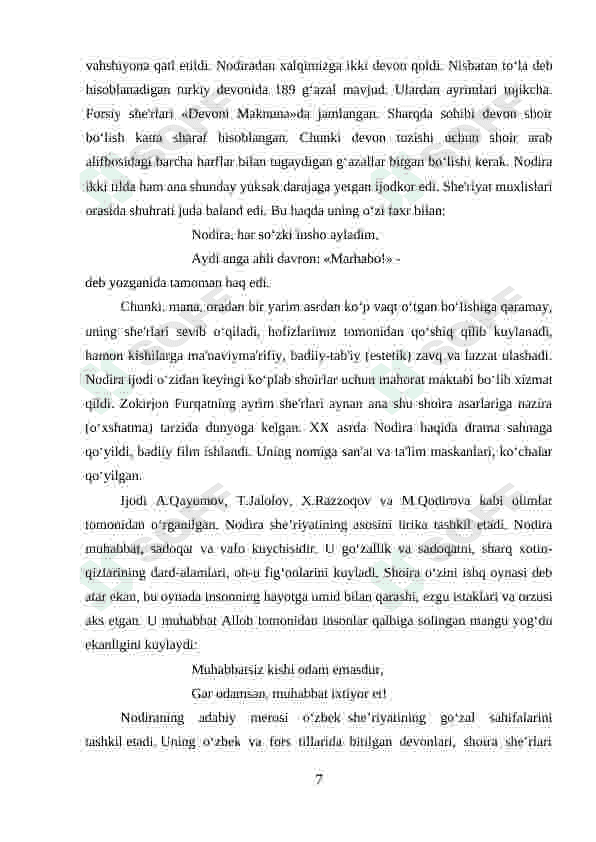 Nodira g'azaliyotida lirik obraz 7