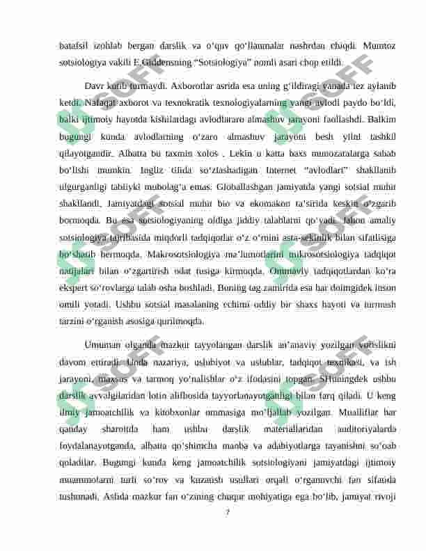 Sotsiologiya fan sifatida shakllanishi 7