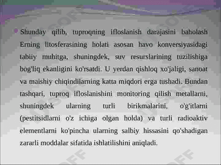 Tuproq ifloslanishi monitoringi 7