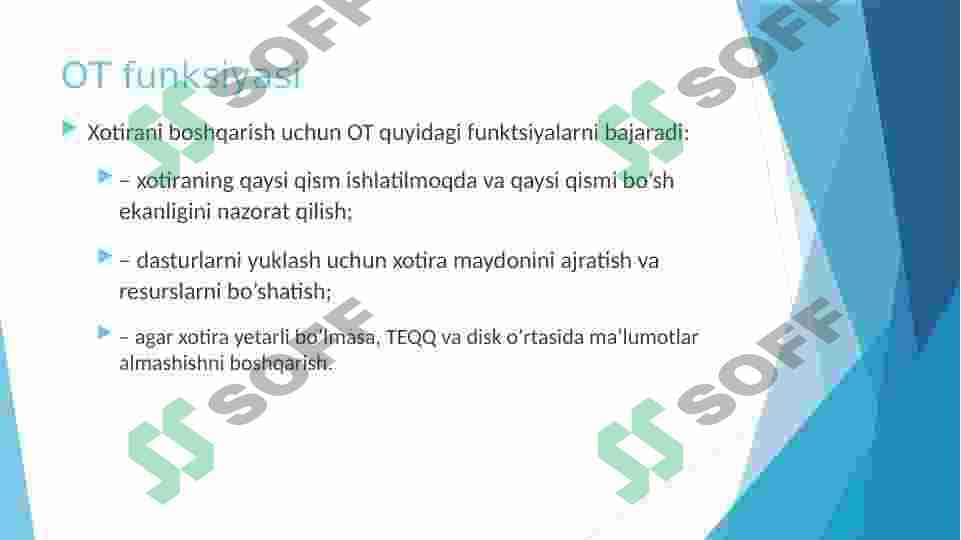 Operatsion tizimlarda xotirani boshqarish 7