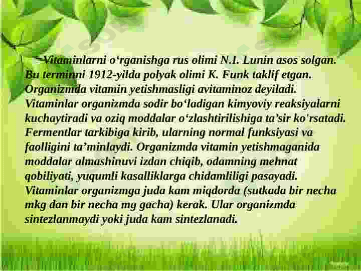Vitaminlar va ularning ahamiyati 7