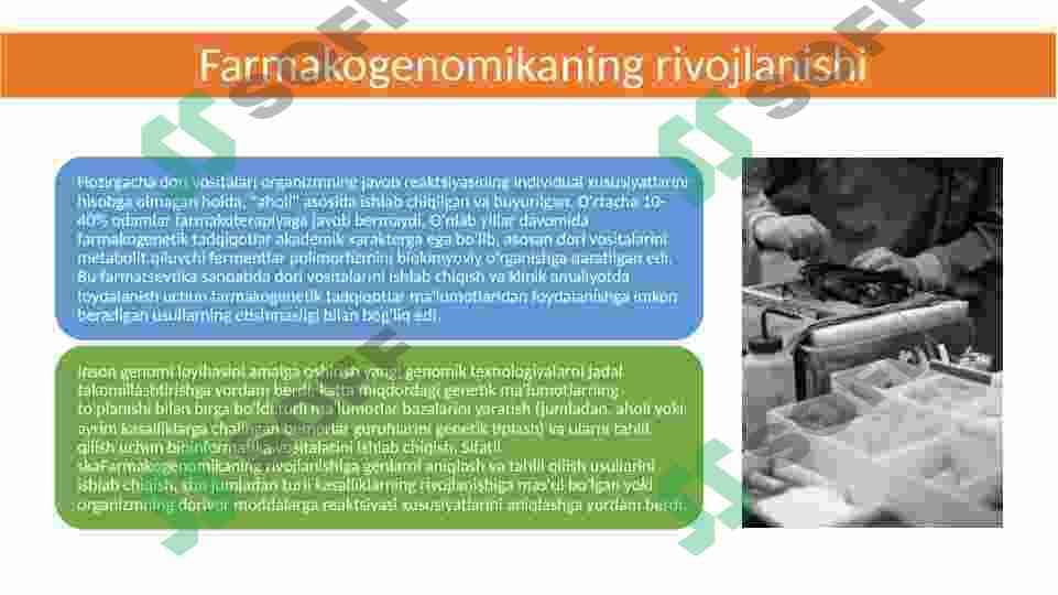 Farmakogenomika haqida tushuncha  slayd 7