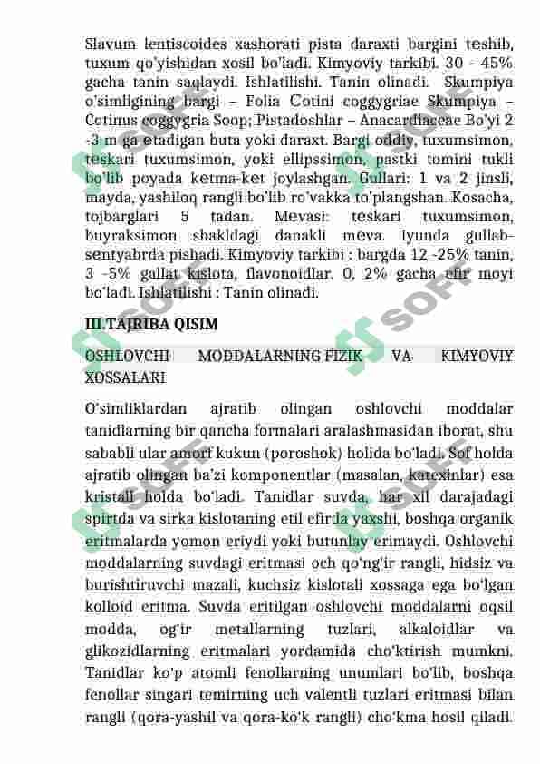 Oshlovchi moddalar tasnifi 7