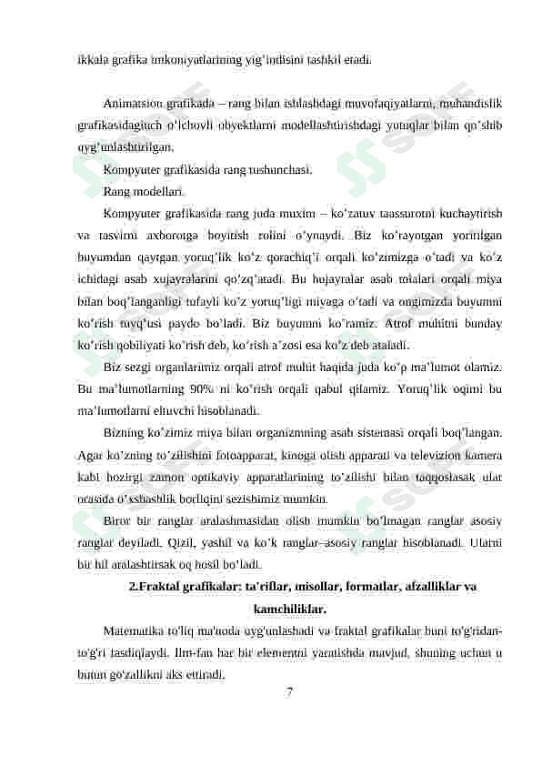 Fraktal grfika. Fraktal grafika dasturlari 7