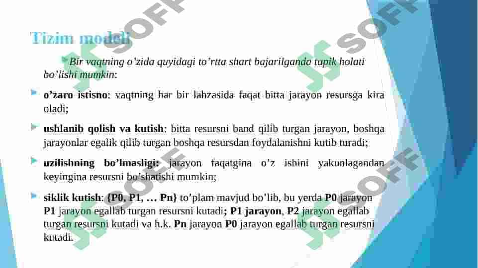 Operatsion tizimda "tupik" (deadlock) tushunchasi 7