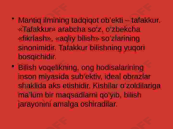 Mantiq bilish nazariyasining tarkibiy qismi 7