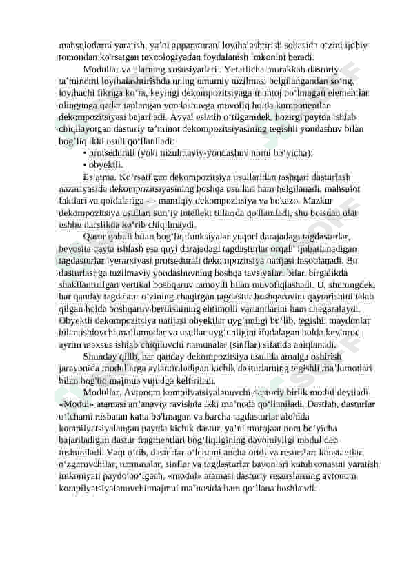 MULTIMODULLI PROGRAMMALAR YARATISH USULLARI 7