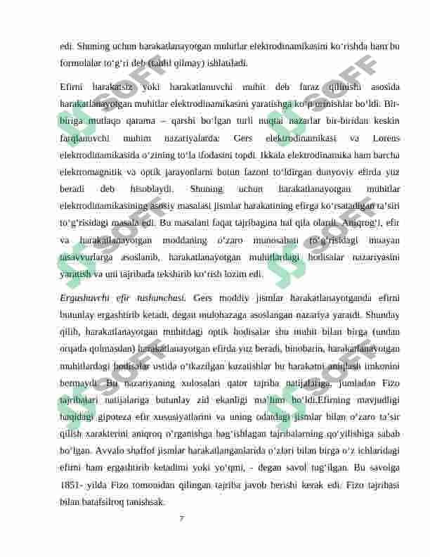 Harakatlanuvchi muhitlar optikasi 7