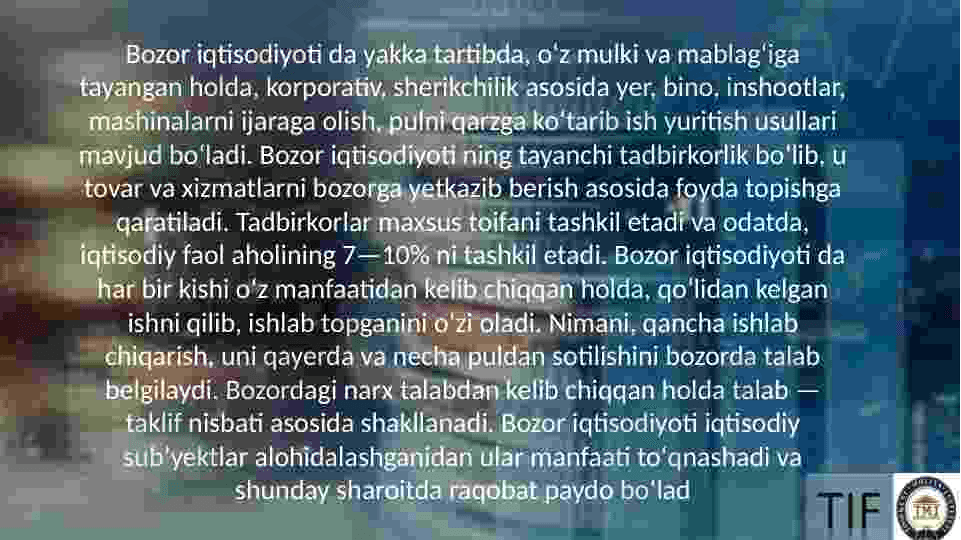 Bozor iqtisodiyoti 8
