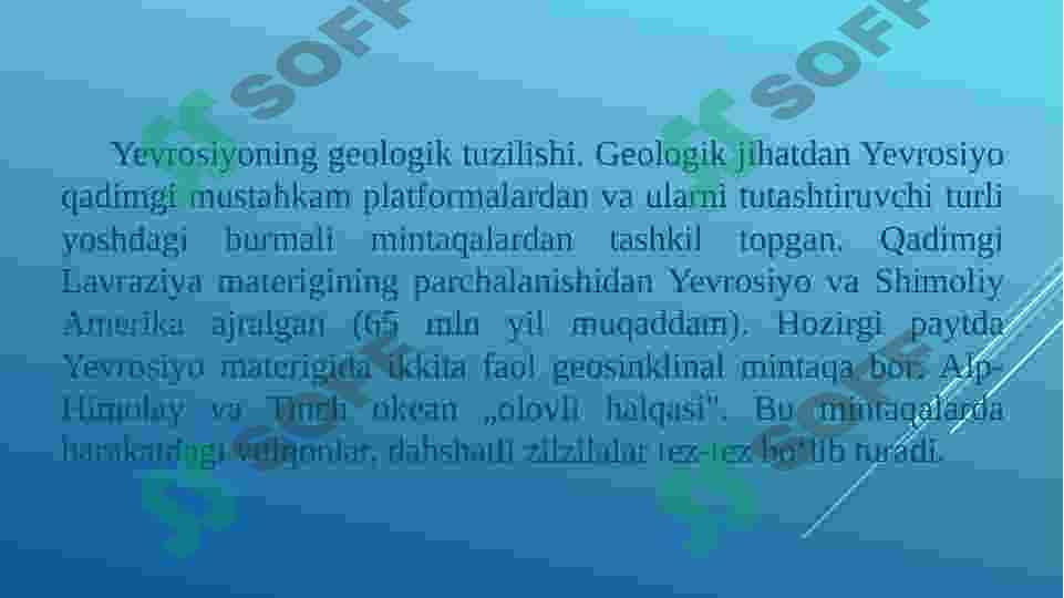 Yevropada geologek rivojlanish tarixi 8