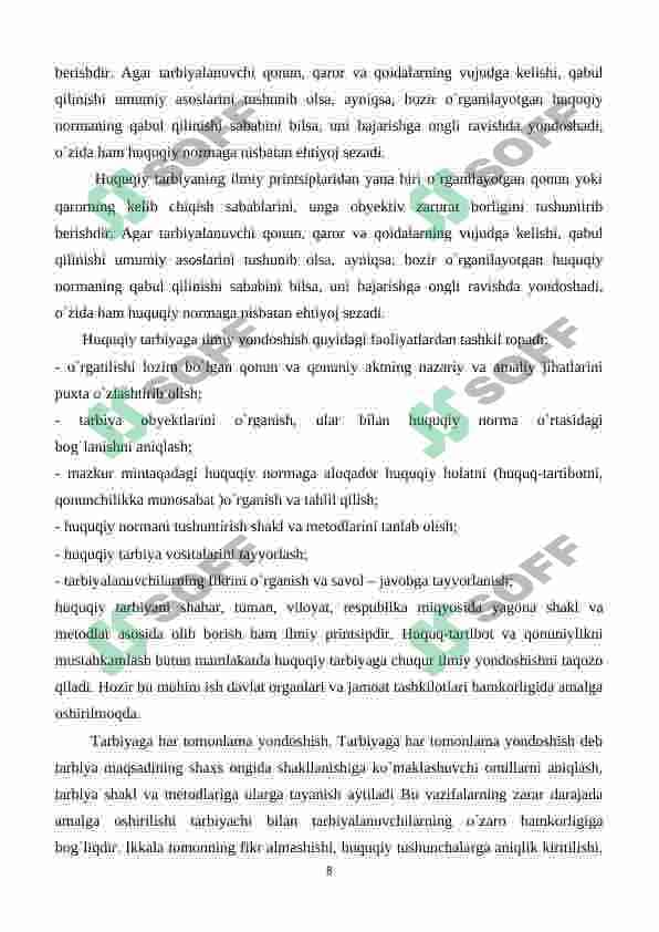 Huquqiy tarbiya texnalogiyalarini joriy etish 8