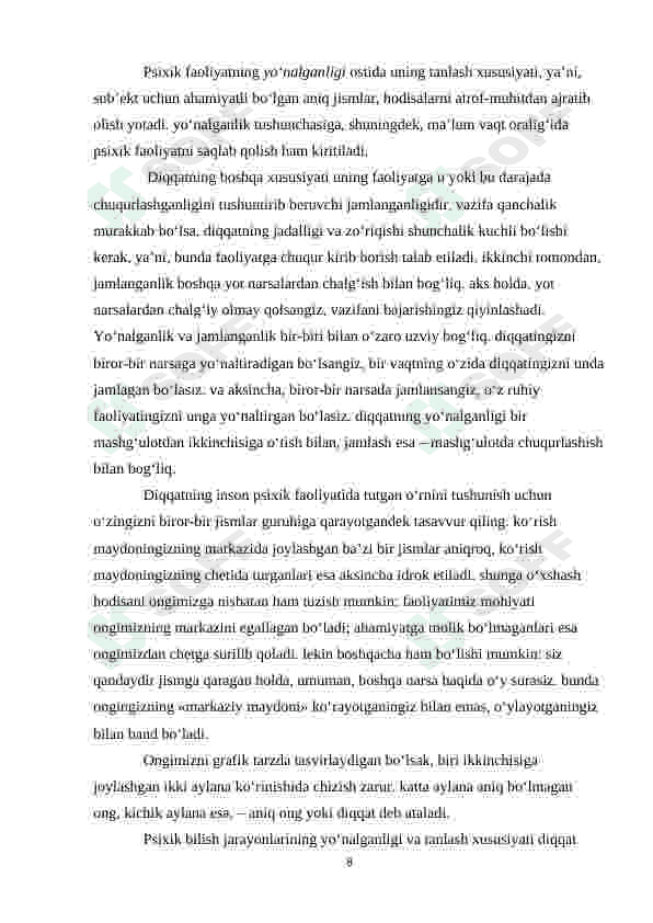 DIQQATNING NAORAT FUNKSIYASI 8