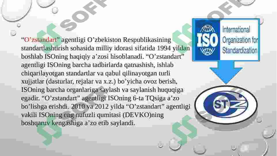 Metrologiya va standartlashtirish bo’yicha xalqaro tashkilotlar 8