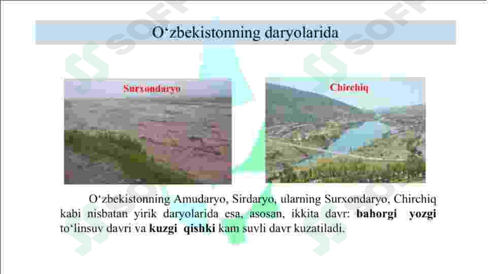 Daryo suv rejimlari fazalari va ularning elementlari 8