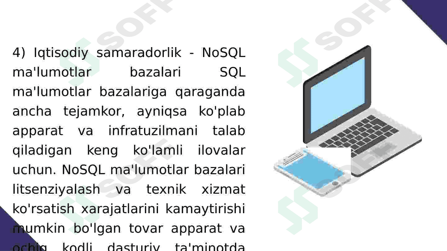 BIG DATA UCHUN MA'LUMOTLAR BAZASI TEXNIKASI 8