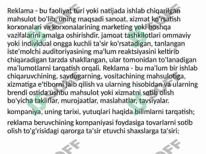 Reklamaning maqsadi va vazifalari 8