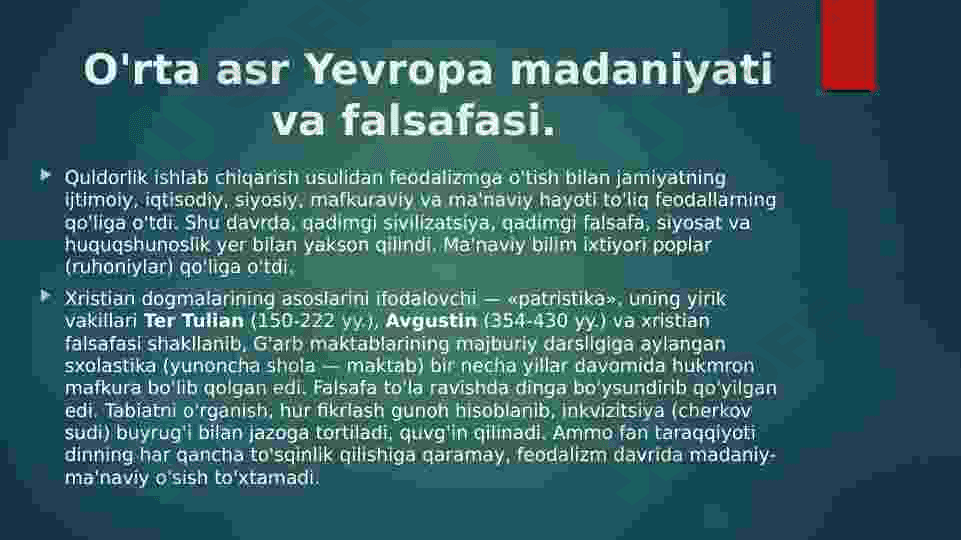 Falsafa taraqqiyot bosqichlari. 8