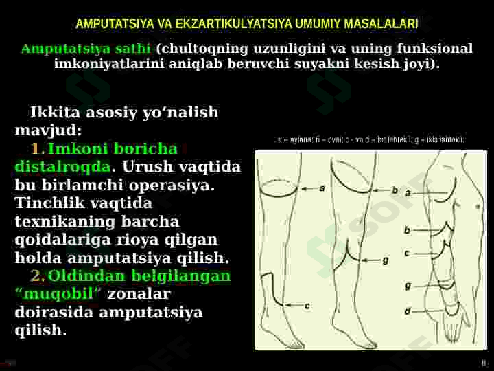 AMPUTATSIYA, EKZARTIKULYATSIYA 8